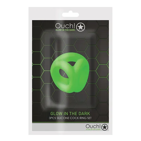 Shots Ouch Cock Ring & Ball Strap – Glow In The Dark