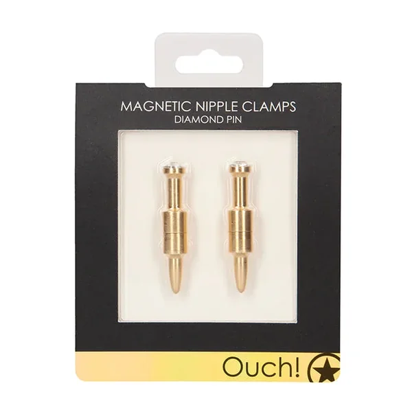 Shots Ouch Pin Magnetic Nipple Clamps – Gold