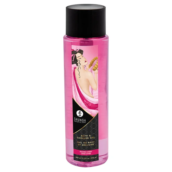Shunga Kissable Bath and Shower Gel - Frosted Cherry 12.5oz