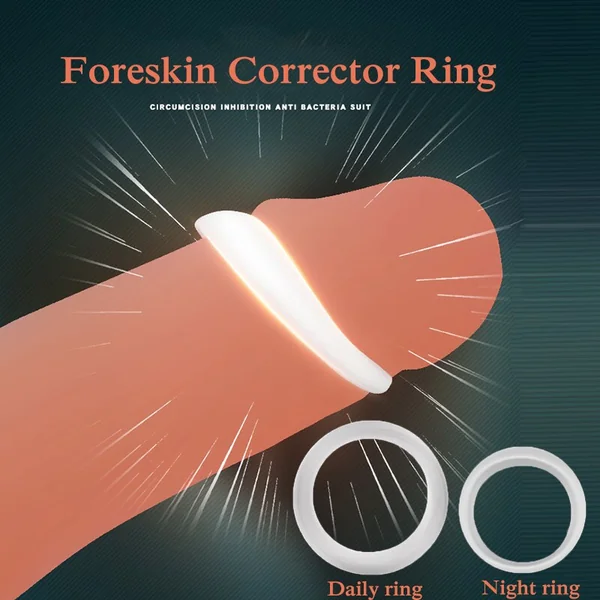 Silicone Male Foreskin Corrector Resistance Ring Delay Ejaculation Penis Rings for Men Cock Ring
