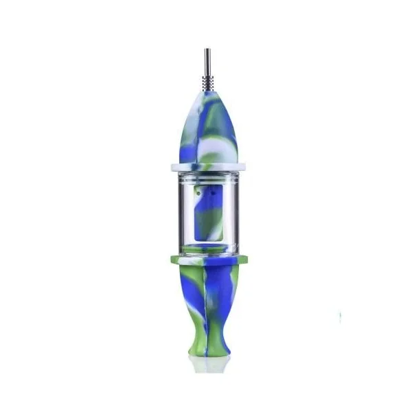 Silicone Nectar Collector Rocker Tube With Glass Chamber