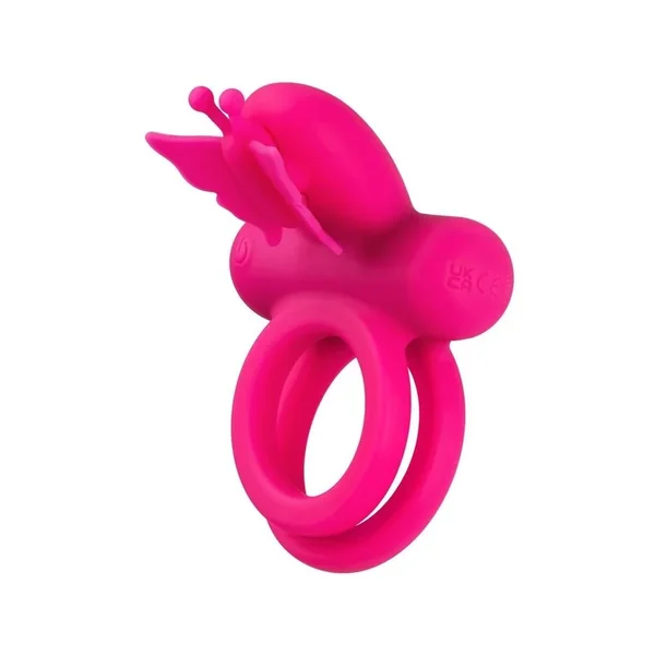 Silicone Rechargeable Dual Butterfly Couples Ring – Pink