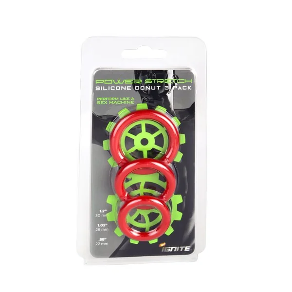 SILICONE STRETCHY RINGS RED 3 PACK