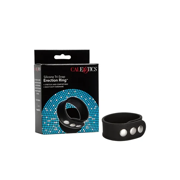 Silicone Tri-Snap Erection Ring – Black