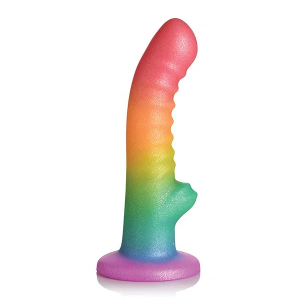 Simply Sweet 6.5 Inch Ribbed Rainbow Dildo