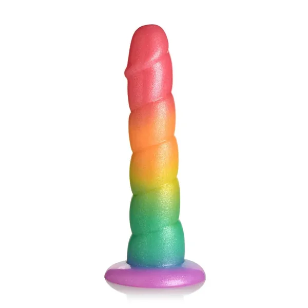 Simply Sweet Swirl Rainbow Silicone Dildo