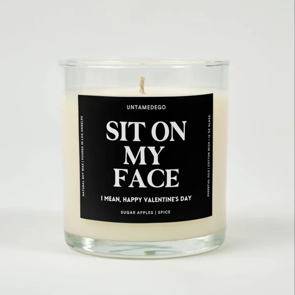 Sit On My Face Glass Candle