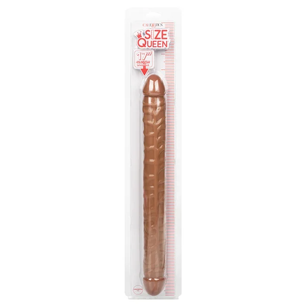 Size Queen Double Dildo - Brown 17"