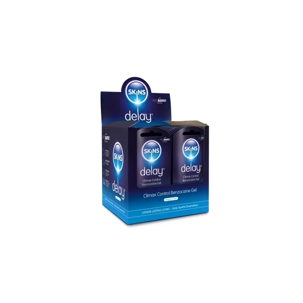 SKINS BENZOCAINE DELAY GEL FOILS 3ML 36PC WITH POS