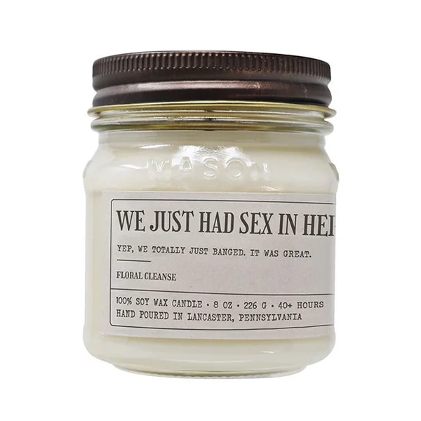 Sleazy Greetings We Just Had Sex In Here Candle