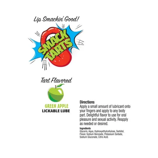 SMACK TARTS LICKABLE LUBE SOUR GREEN APPLE 2OZ