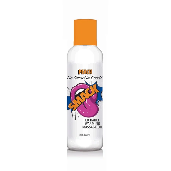 Smack Warming and Lickable Massage Oil - Peach 2 Oz