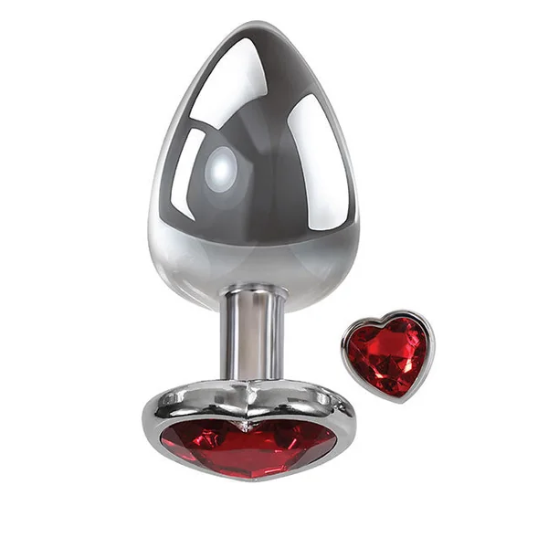 Small Red Heart Gem Anal Plug
