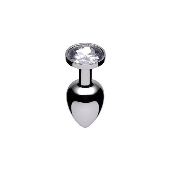 Small Steel Tulip Jewel Butt Plug (White)