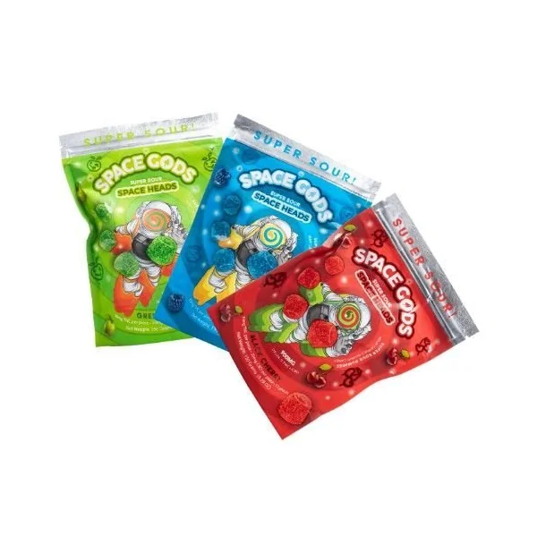 Space Gods Super Sour Gummies 900mg D9+CBD 15ct Watermelon