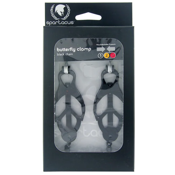 Spartacus Black Butterfly Style Nipple Clamps W-chain