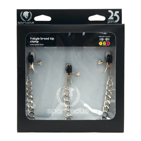 Spartacus Y-style Broad Tip Nipple Clamps & Clit Clamp
