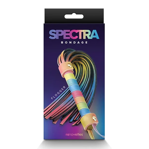Spectra Bondage Flogger – Rainbow
