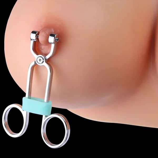 Spiked Steel Kiss Clamp Nipple Clamps - Stainless Steel BDSM Restraint Tool