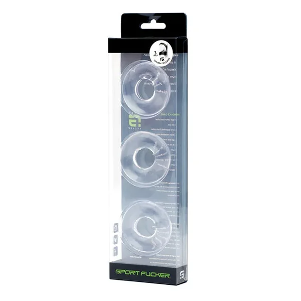 Sport Fucker Chubby Cockring Pack of 3 – Clear