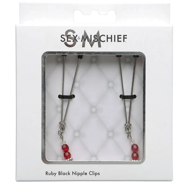 Sportsheets Sex & Mischief Ruby Black Nipple Clips