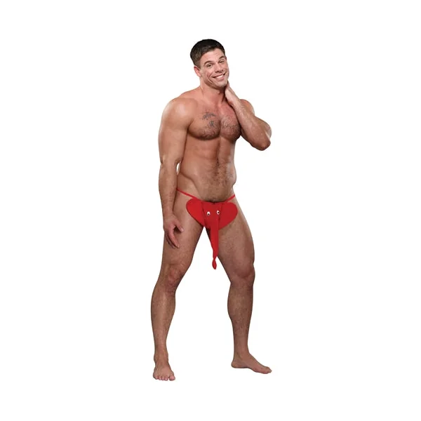 Squeaker Elephant G-String - One Size - Red