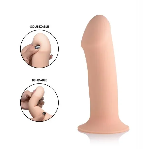 Squeezable Thick Phallic Dildo – Beige