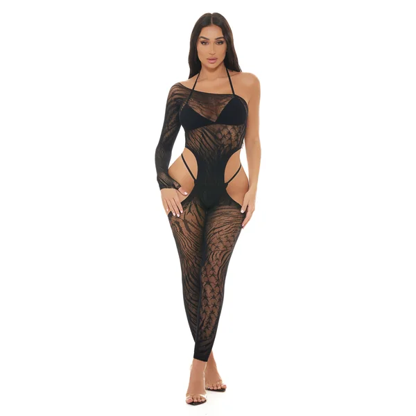 Star Sign Bodystocking Black - Os