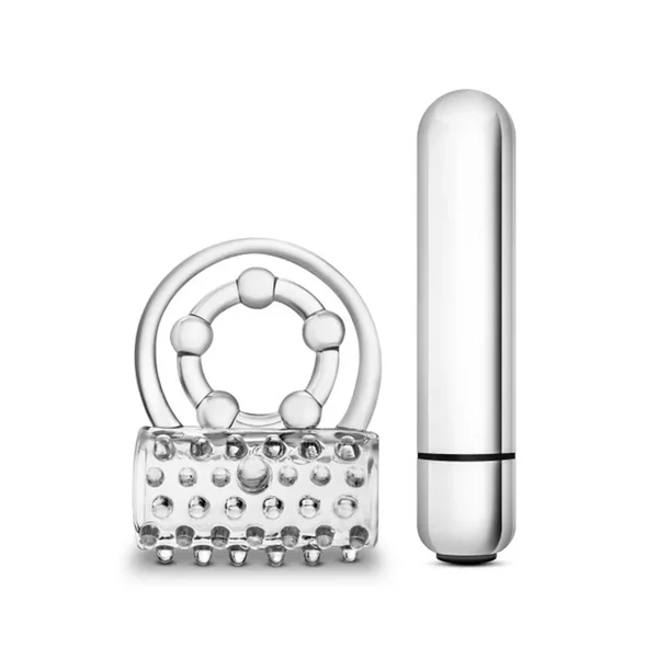 Stay Hard Vibrating Super Clitifier Cock Ring Waterproof Clear
