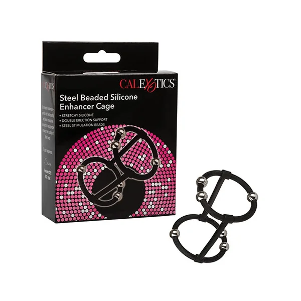 Steel Beaded Silicone Enhancer Cage - Black