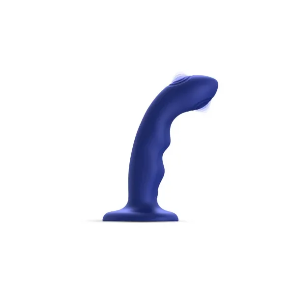 Strap-On-Me Tapping Dildo Wave, 6.0 Inch Insertable, 1.5 Inch Max Width, Night Blue