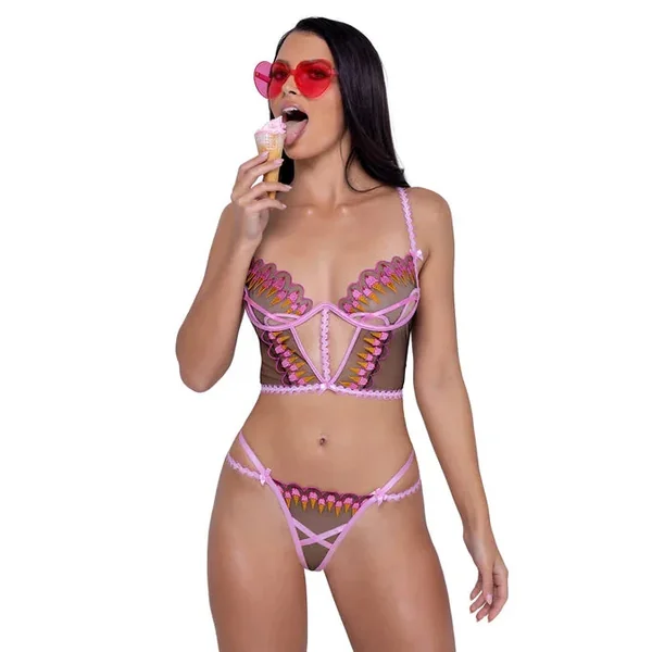 Strawberry Sherbet 2-Piece Bustier Short Set
