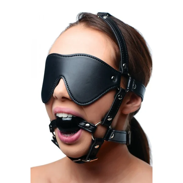STRICT EYE MASK HARNESS W/ BALL GAG