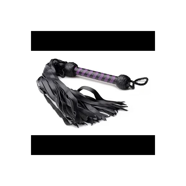 Strict Purple and Black Handle Deerskin Flogger