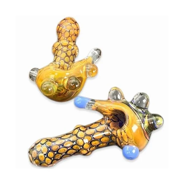Super Monster Hammer Style Gold Bubbler Art Double Pipe