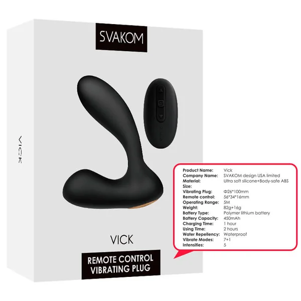 Svakom Vick Remote Control Vibrating Plug
