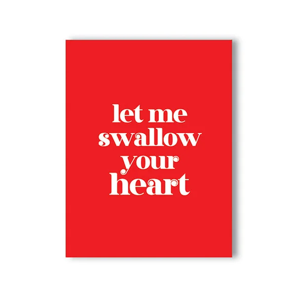 Swallow Your Heart Naughty Greeting Card