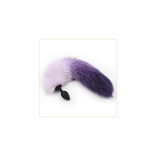 TAILZ SILICONE PLUG SMALL 2 TONE FAUX FUR FOX PURPLE/ DUSTY VIOLET