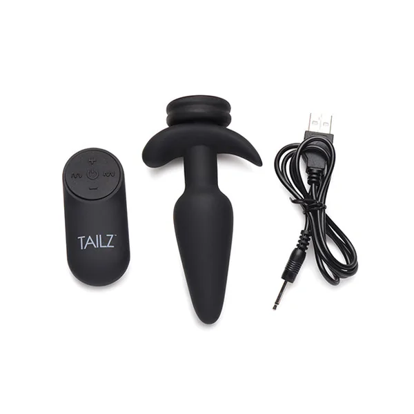 Tailz Snap-On! Interchangeable 10X Vibrating Silicone Anal Plug With Remote