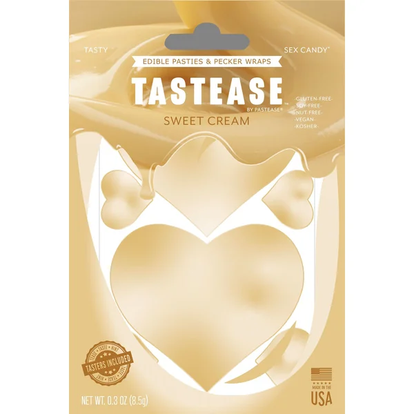 TASTEASE SWEET CREAM EDIBLE NIPPLE PASTIES & PECKER WRAPS