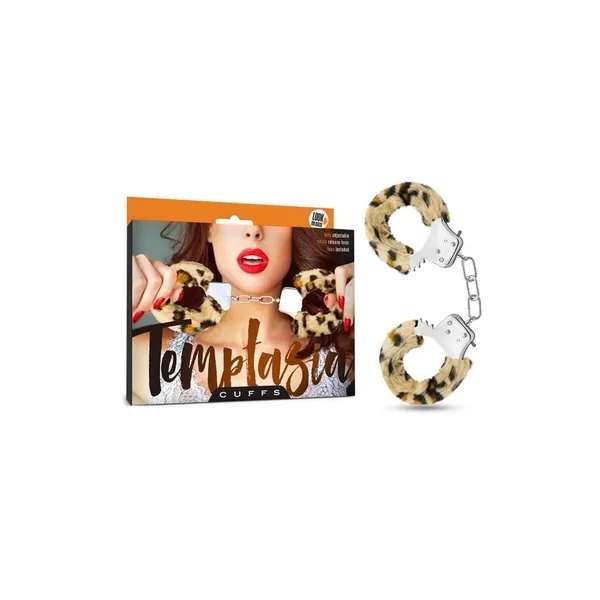Temptasia Cuffs Adjustable Furry Hand Cuffs With Keys Leopard Print