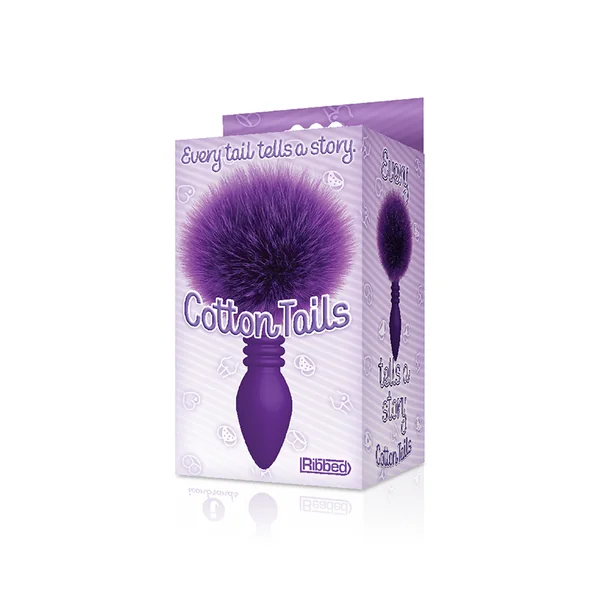 THE 9S COTTONTAILS BUNNY TAIL BUTT PLUG RIBBED PURPLE