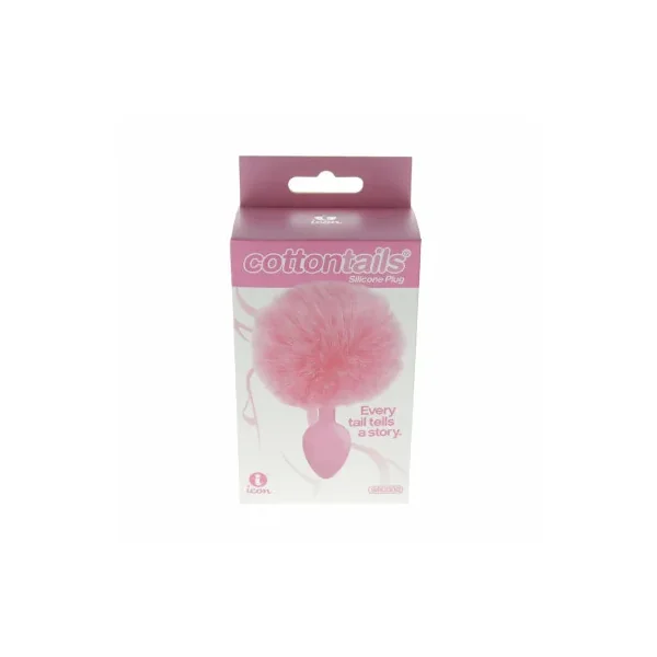 The 9’s Cottontails Silicone Bunny Tail Butt Plug, Pink