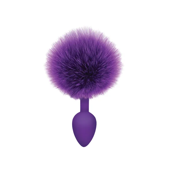 The 9's Cottontails Silicone Bunny Tail Butt Plug - Purple