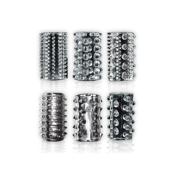 The 9`s – Crystalline Cock Sleeves (6 per pack) – Clear