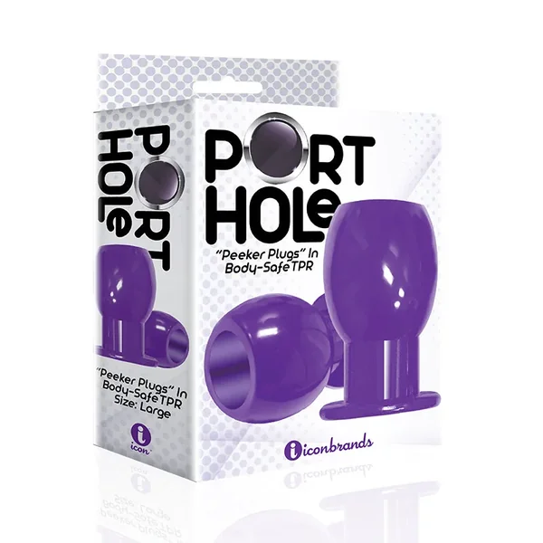 The 9’s Port Hole Hollow Butt Plug Purple