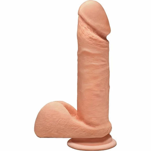 THE D PERFECT D 7 W/BALLS VANILLA BEIGE DILDO “