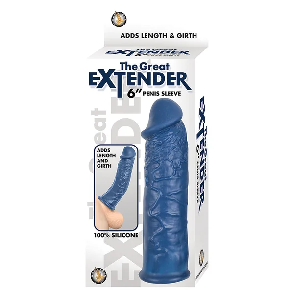 The Great Extender Penis Sleeve - Blue 6"