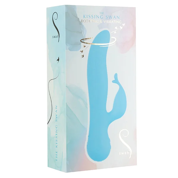 The Kissing Swan Dual Action Vibrator - Blue