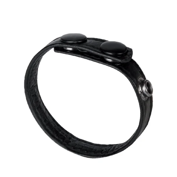The Macho Collection 3-Snap Cock Ring - Black